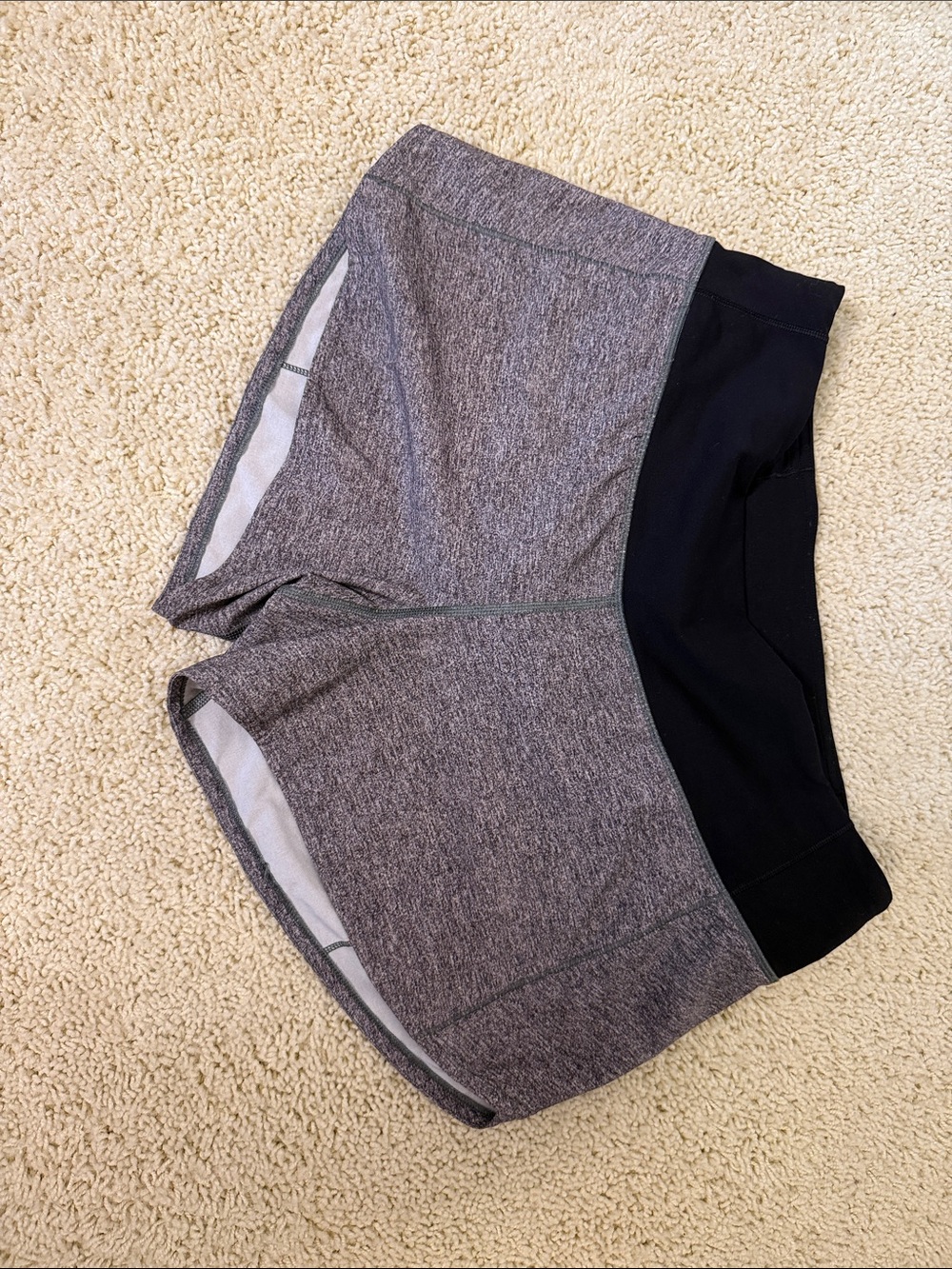 lululemon athletica Gray Athletic Shorts with Black Waistband